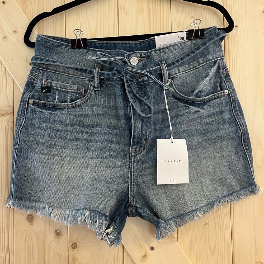 Kancan Tie Waist Denim Shorts Size 28